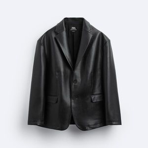 Zara FAUX LEATHER OVERSIZED JACKET LIMITED EDITION. Size L